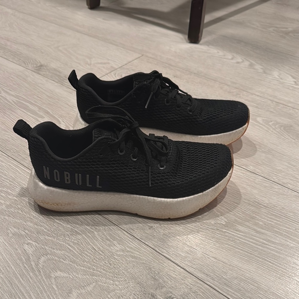 NOBULL Black Mesh Sneakers with White Sole